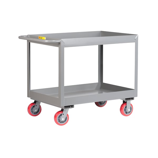 Welded Deep Shelf Utility Cart, Steel, 3600 lb Load Capacity, 66 in L, 30 in W, 38 in H